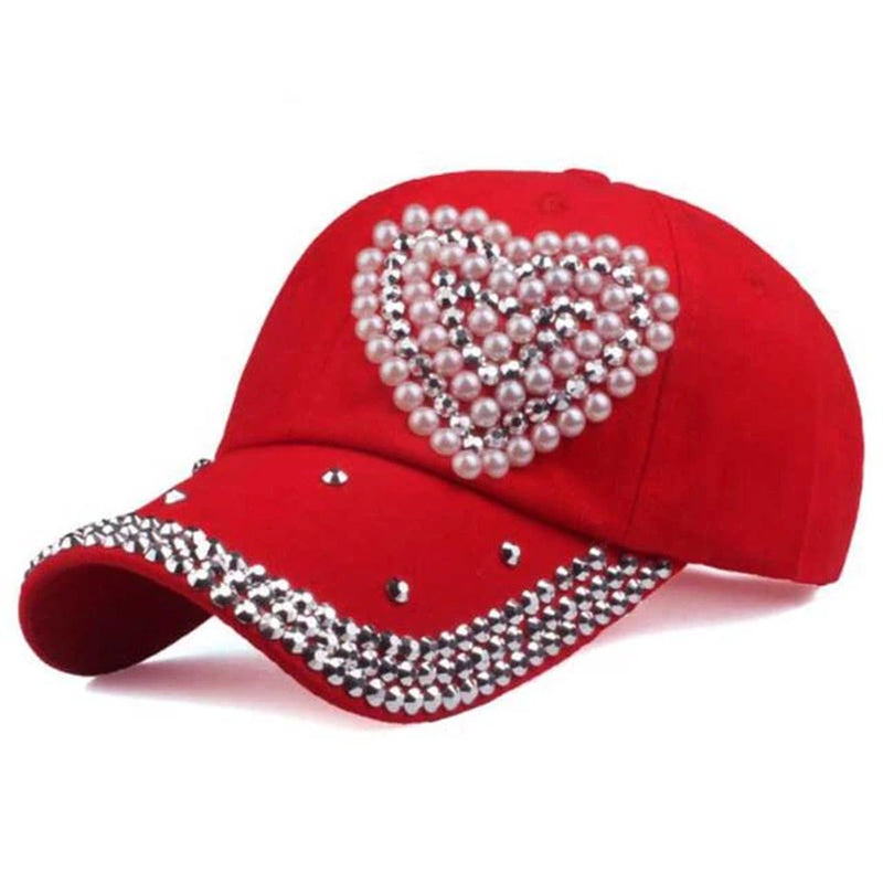 Fashion Jesus Letters Heart Baseball Cap Luxury Woman Caps Y2K Baseball Cap Leisure Hip-Pop Rhinestone Hat Outdoor Sports Cap