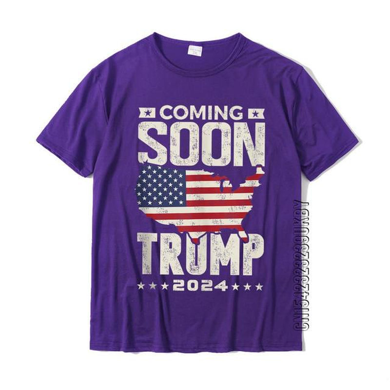 Funny Coming Soon Donald Trump 2024 Political Rally T Shirt Normal Tshirts Prevailing T Shirt Cotton Mens Gift