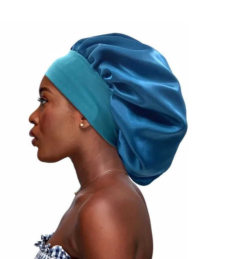 Large Satin Bonnet,Silk Bonnet Hair Wrap for Sleeping, Sleep Cap with Elastic Soft Band, Big Bonnets for Women Hair Care