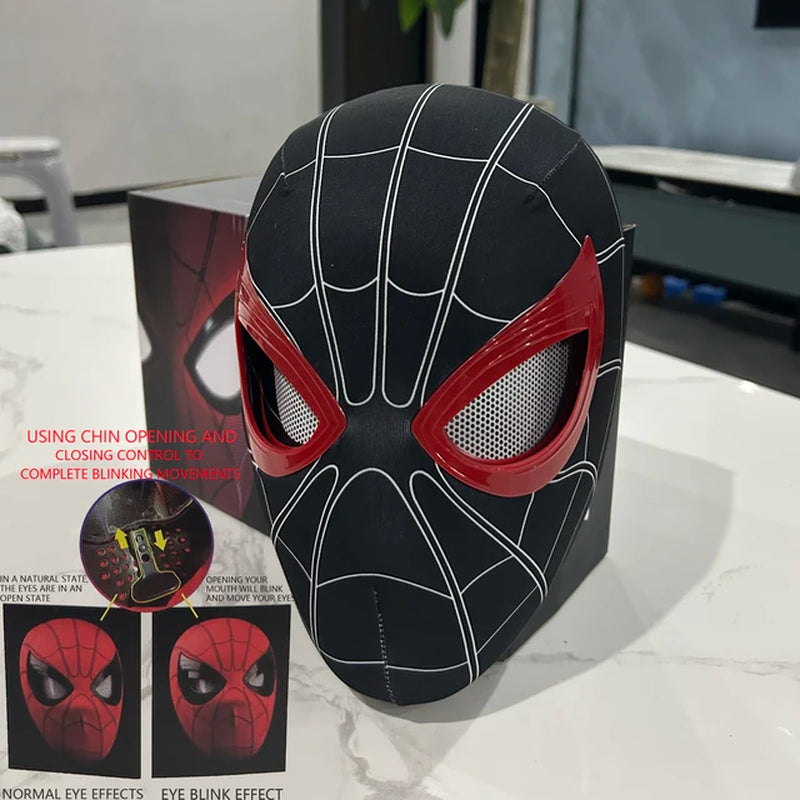 Mascara Spiderman Headgear Mask Cosplay Moving Eyes Electronic Mask Spider Man 1:1 Remote Control Elastic Toys Adults Kids Gift