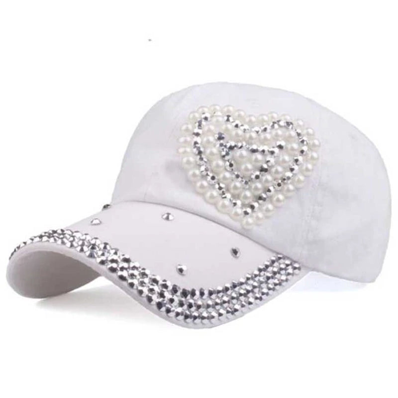 Fashion Jesus Letters Heart Baseball Cap Luxury Woman Caps Y2K Baseball Cap Leisure Hip-Pop Rhinestone Hat Outdoor Sports Cap