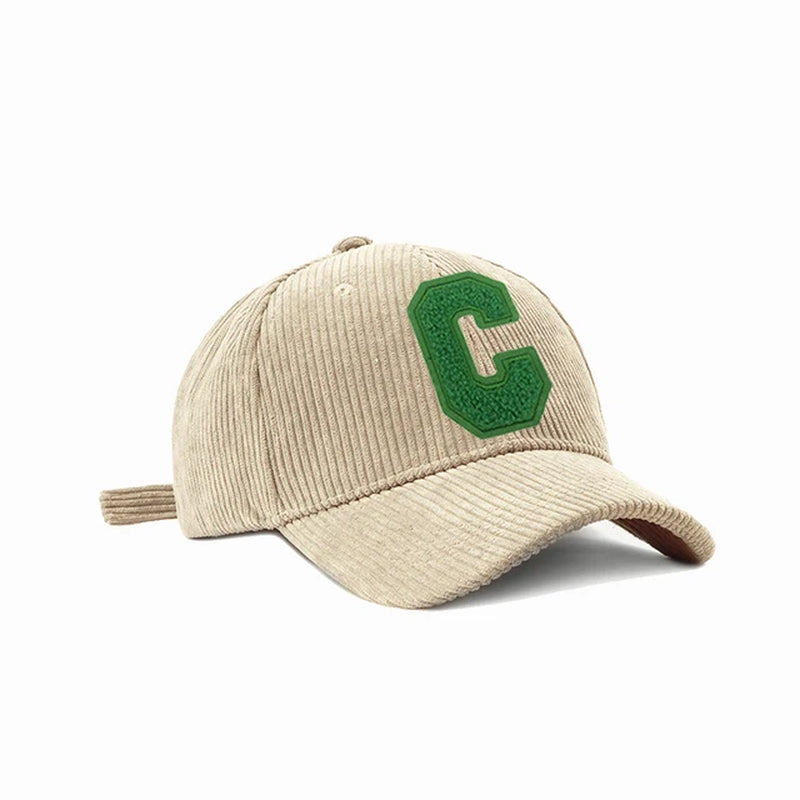 C Towel Embroidery Women'S Baseball Cap Winter Hat Green Corduroy Thicken Men'S Cap for Female Snapback Kpop Accessories BQM189