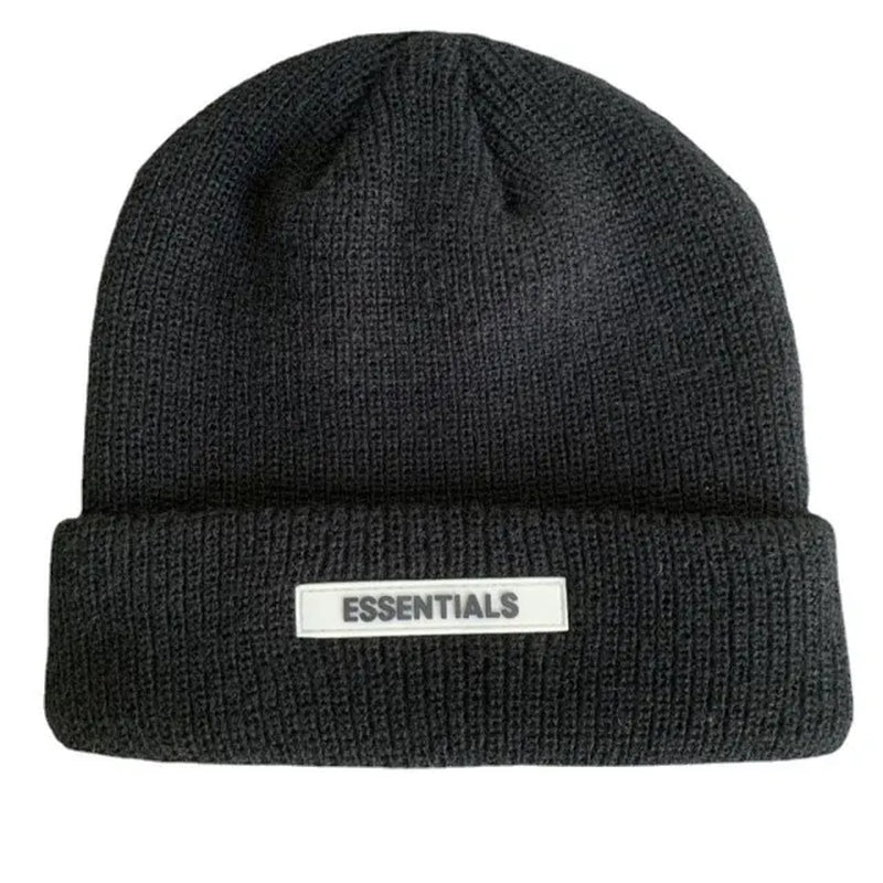 Knitted Hats for Women Black Hat Winter Mens Caps Women for Ladies Knitted Thick Cap Chaopai Woolen Landlord Guapi Hat