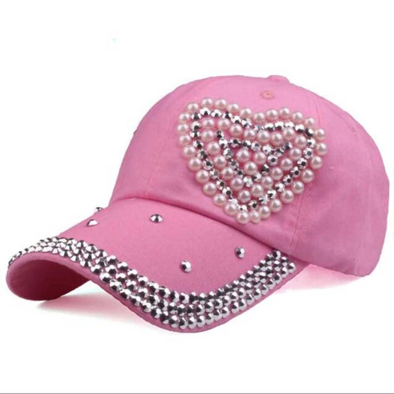 Fashion Jesus Letters Heart Baseball Cap Luxury Woman Caps Y2K Baseball Cap Leisure Hip-Pop Rhinestone Hat Outdoor Sports Cap