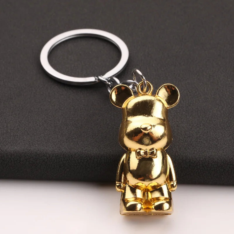 New Creative Zinc Alloy Violent Bear Keychains Exquisite Cute Car Key Ornaments Bag Pendant Cartoon Key Chains Gift Wholesale