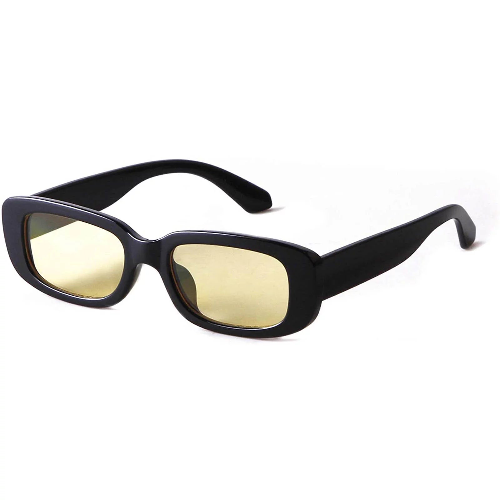 Rectangle Sunglasses for Women 90’S Vintage Fashion Glasses Black Tortoise Frame