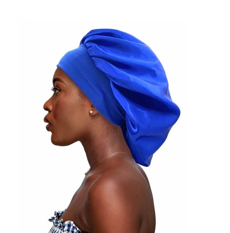 Large Satin Bonnet,Silk Bonnet Hair Wrap for Sleeping, Sleep Cap with Elastic Soft Band, Big Bonnets for Women Hair Care