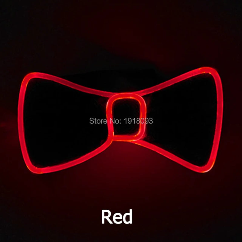 New Style 6 Lighting Colors Available Light up LED Bow Tie Glowing Men Bow Tie for Glow Party Costume Props Nightclub Supplies