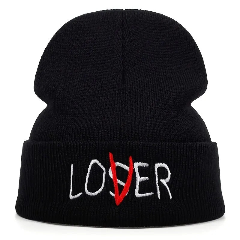 Unisex Letter Embroidery Beanies Autumn Winter Warm Hat Hip Cap Beanie Hat Caps for Women Men