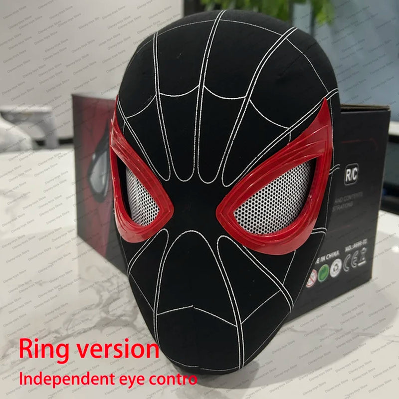 Mascara Spiderman Headgear Mask Cosplay Moving Eyes Electronic Mask Spider Man 1:1 Remote Control Elastic Toys Adults Kids Gift