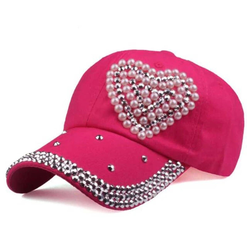 Fashion Jesus Letters Heart Baseball Cap Luxury Woman Caps Y2K Baseball Cap Leisure Hip-Pop Rhinestone Hat Outdoor Sports Cap