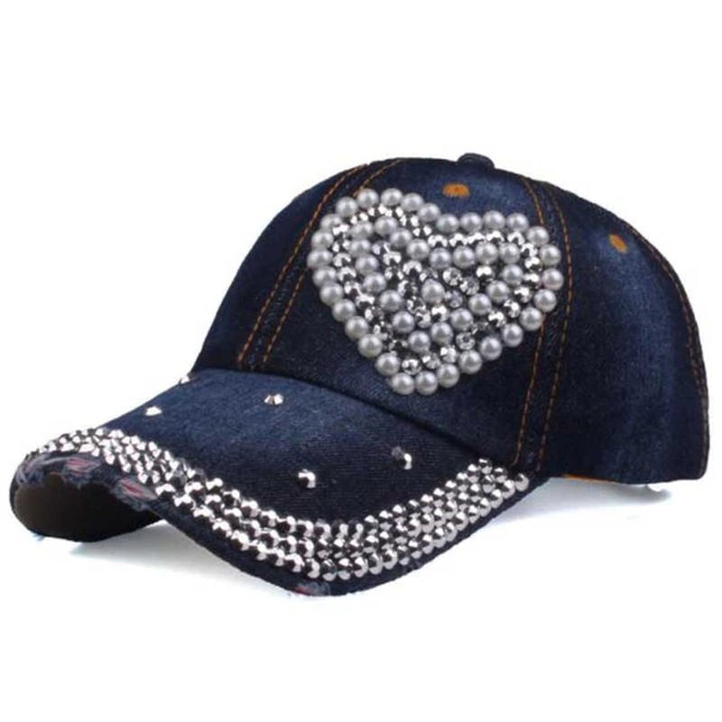 Fashion Jesus Letters Heart Baseball Cap Luxury Woman Caps Y2K Baseball Cap Leisure Hip-Pop Rhinestone Hat Outdoor Sports Cap