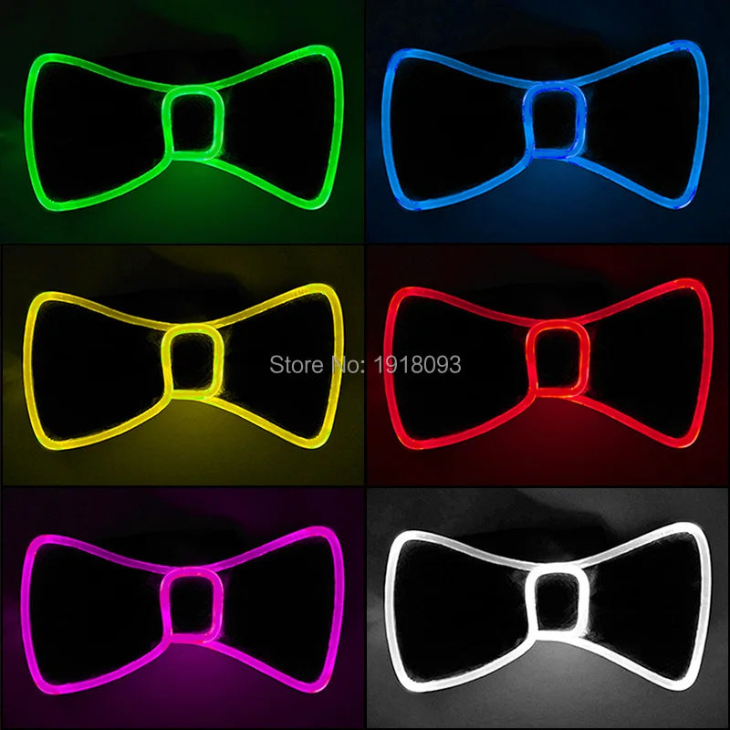 New Style 6 Lighting Colors Available Light up LED Bow Tie Glowing Men Bow Tie for Glow Party Costume Props Nightclub Supplies