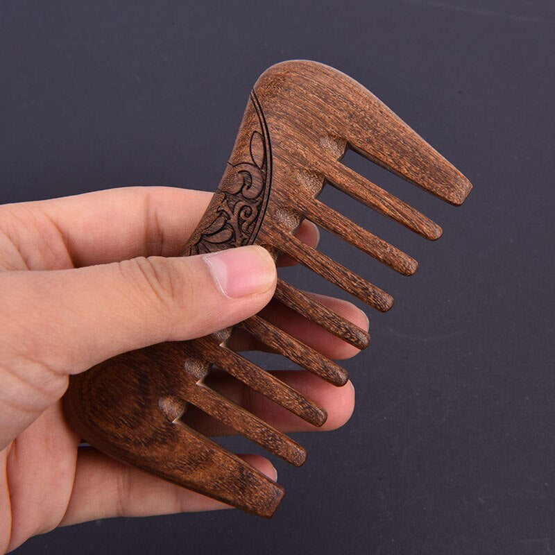 "Revitalize Your Hair with Our Natural Ebony Anti-Static Massage Comb - Portable, Wide-Toothed, and Made from Solid Wood!"