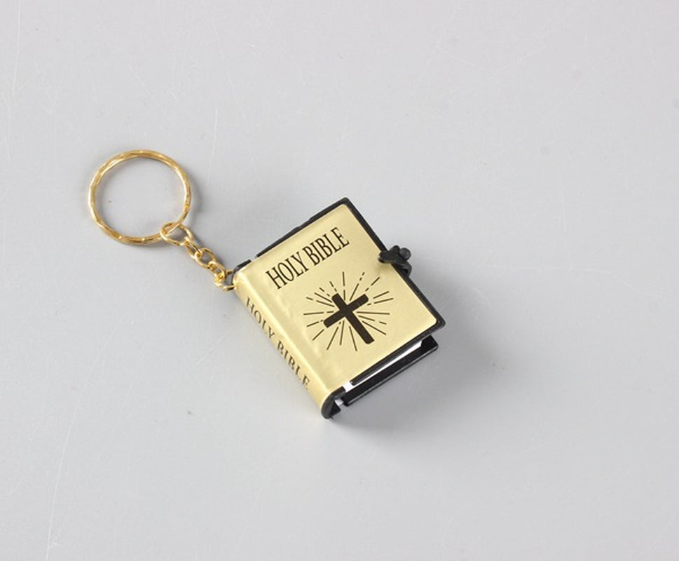 Mini HOLY Bible Keychain Religious Christian Jesus Cross Key Chain Women Prayer God Bless Gift Souvenirs Keyring