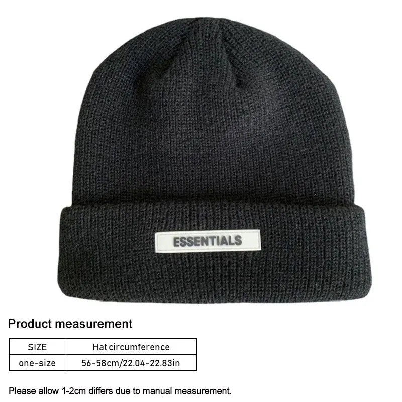 Knitted Hats for Women Black Hat Winter Mens Caps Women for Ladies Knitted Thick Cap Chaopai Woolen Landlord Guapi Hat